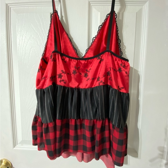 ♦️RAMPAGE Babydoll with underwear Red/Black  Size large Like New♦️ - Picture 4 of 9